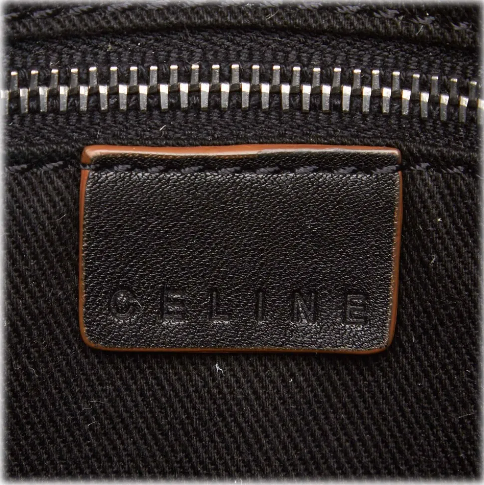 Céline Vintage - Macadam Jacquard Tote Bag - Black - Leather and Fabric Handbag - Luxury High Quality - Avvenice