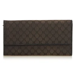 Céline Vintage - Macadam Jacquard Long Wallet - Brown - Leather Wallet - Luxury High Quality - Avvenice