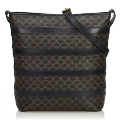 Céline Vintage - Macadam Shoulder Bag - Black Brown - Leather Handbag - Luxury High Quality - Avvenice