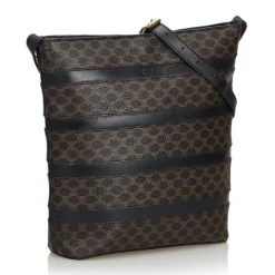 Céline Vintage - Macadam Shoulder Bag - Black Brown - Leather Handbag - Luxury High Quality - Avvenice