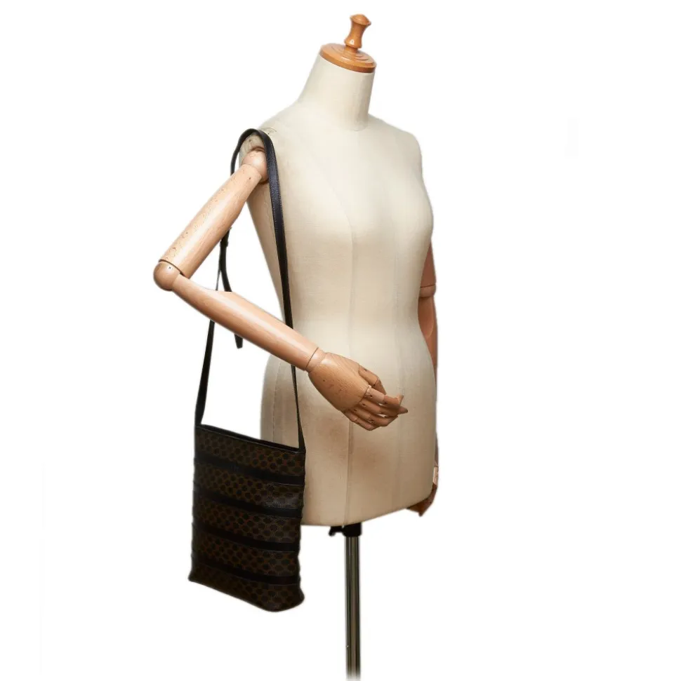 Céline Vintage - Macadam Shoulder Bag - Black Brown - Leather Handbag - Luxury High Quality - Avvenice