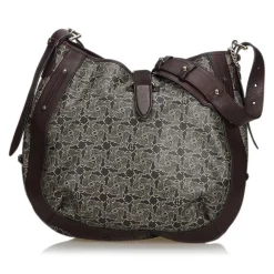 Céline Vintage - Macadam Shoulder Bag - Grey & Dark Grey - Leather & PVC Handbag - Luxury High Quality - Avvenice