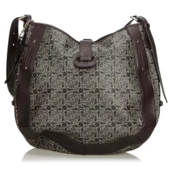 Céline Vintage - Macadam Shoulder Bag - Grey & Dark Grey - Leather & PVC Handbag - Luxury High Quality - Avvenice