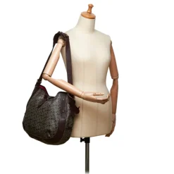 Céline Vintage - Macadam Shoulder Bag - Grey & Dark Grey - Leather & PVC Handbag - Luxury High Quality - Avvenice