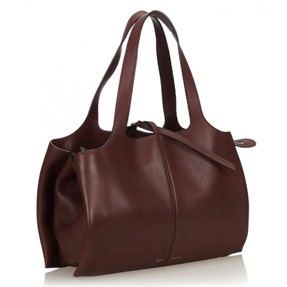 Céline Vintage - Medium Calf Leather Trifold Shoulder Bag - Brown - Leather and Calf Handbag - Luxury High Quality - Avvenice
