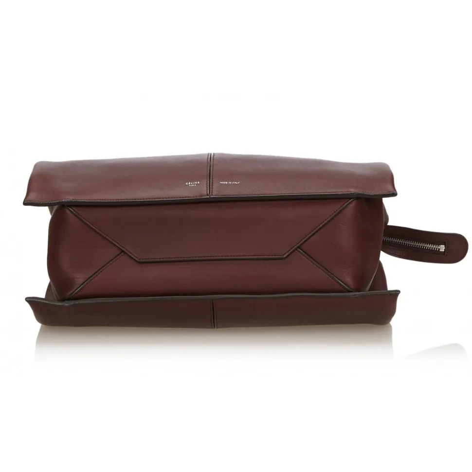 Céline Vintage - Medium Calf Leather Trifold Shoulder Bag - Brown - Leather and Calf Handbag - Luxury High Quality - Avvenice
