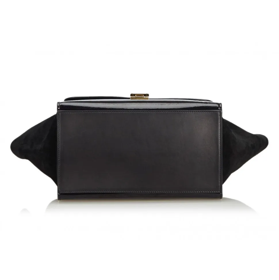 Céline Vintage - Patent Leather Trapeze Satchel Bag - Black - Patent Leather Handbag - Luxury High Quality - Avvenice