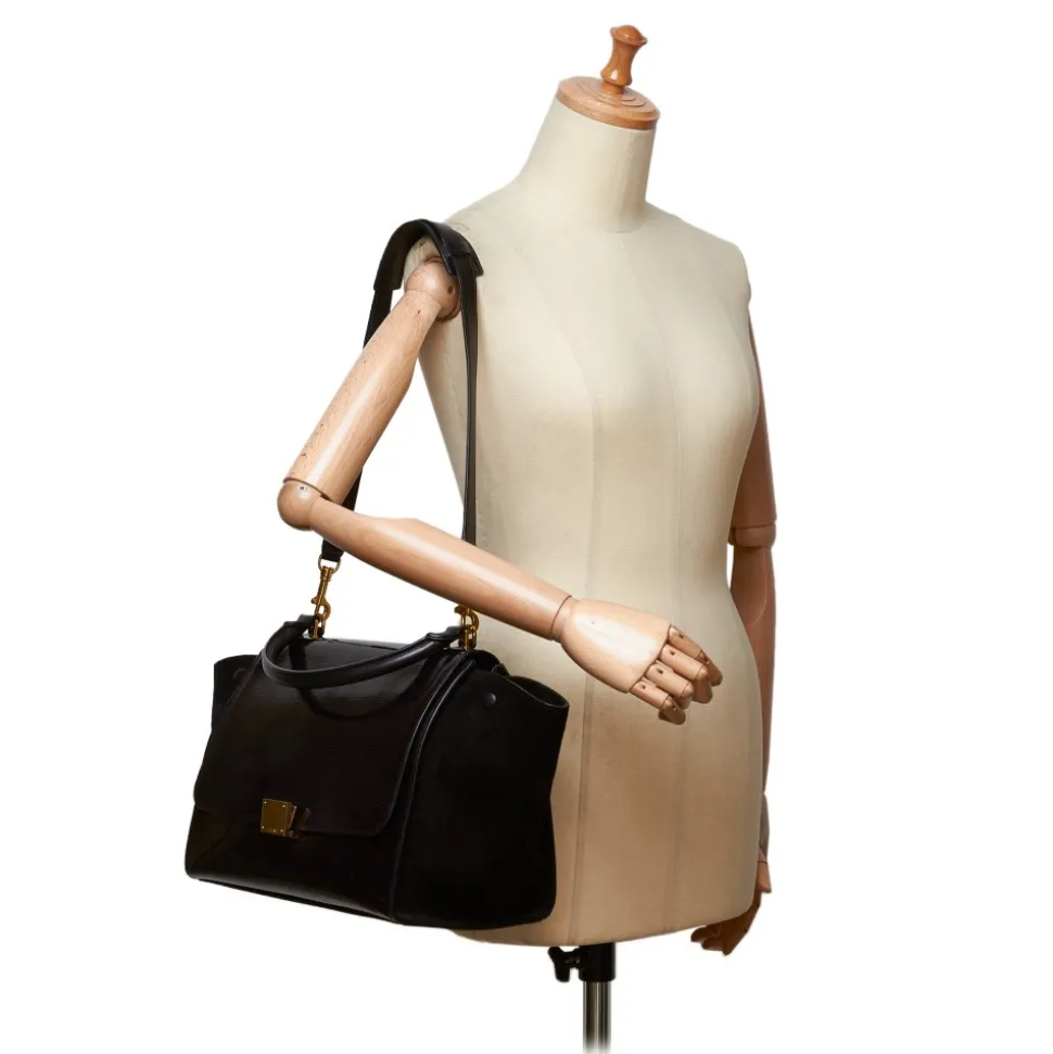 Céline Vintage - Patent Leather Trapeze Satchel Bag - Black - Patent Leather Handbag - Luxury High Quality - Avvenice