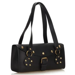 Céline Vintage - Studded Leather Shoulder Bag - Black - Leather Handbag - Luxury High Quality - Avvenice