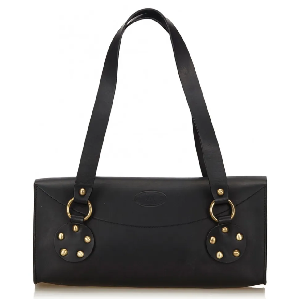 Céline Vintage - Studded Leather Shoulder Bag - Black - Leather Handbag - Luxury High Quality - Avvenice