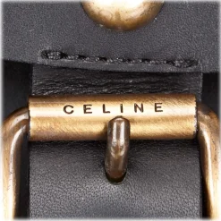 Céline Vintage - Studded Leather Shoulder Bag - Black - Leather Handbag - Luxury High Quality - Avvenice