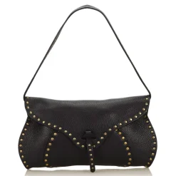 Céline Vintage - Studded Leather Baguette Bag - Black - Leather Handbag - Luxury High Quality - Avvenice