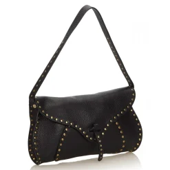 Céline Vintage - Studded Leather Baguette Bag - Black - Leather Handbag - Luxury High Quality - Avvenice