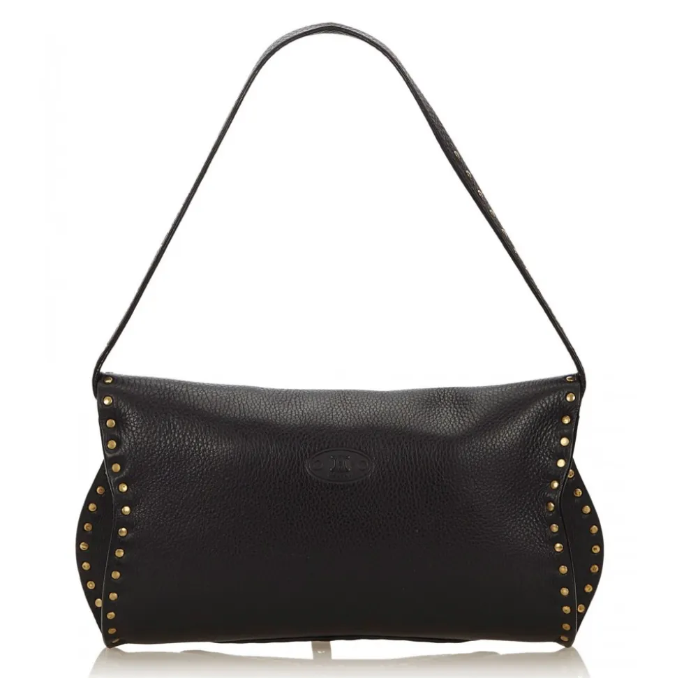 Céline Vintage - Studded Leather Baguette Bag - Black - Leather Handbag - Luxury High Quality - Avvenice