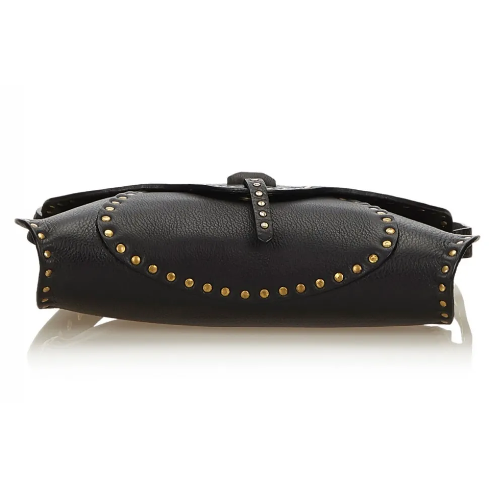 Céline Vintage - Studded Leather Baguette Bag - Black - Leather Handbag - Luxury High Quality - Avvenice