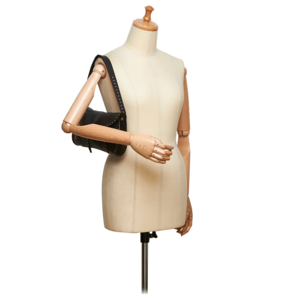 Céline Vintage - Studded Leather Baguette Bag - Black - Leather Handbag - Luxury High Quality - Avvenice