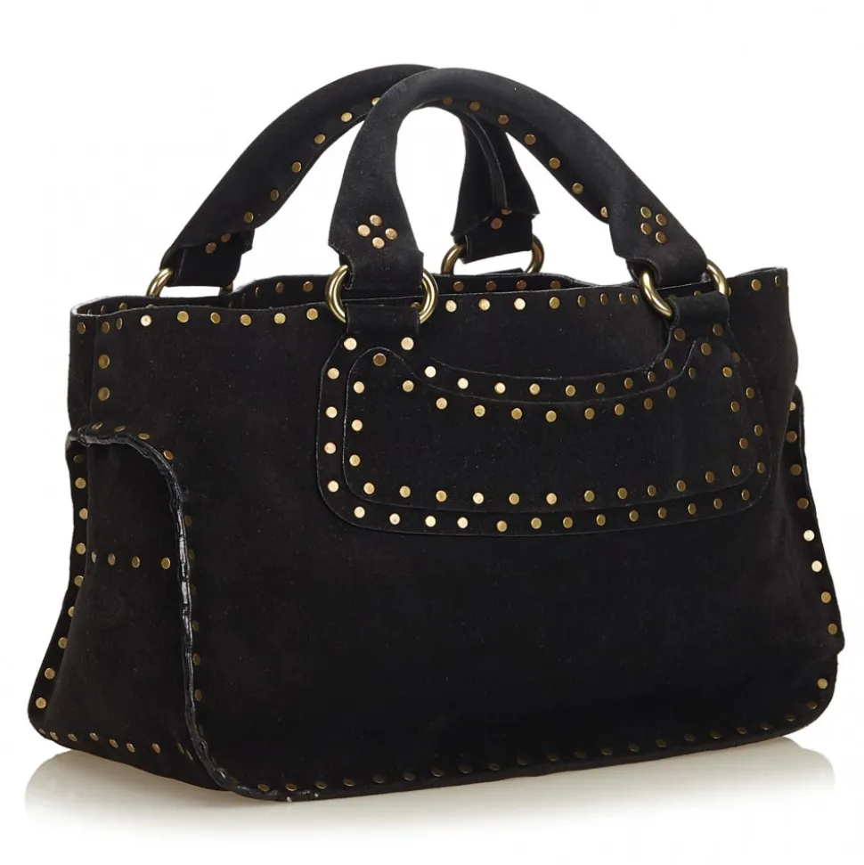 Céline Vintage - Suede Boogie Bag - Black - Leather Handbag - Luxury High Quality - Avvenice