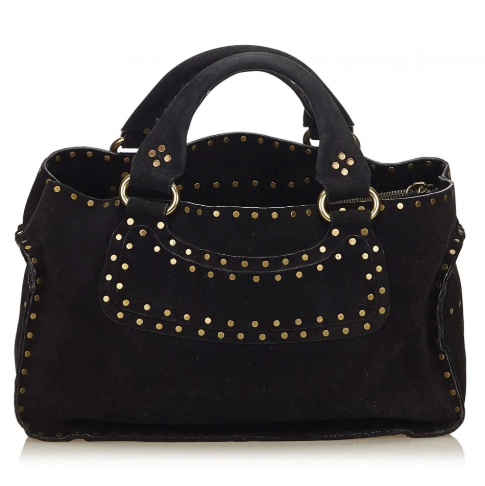 Céline Vintage - Suede Boogie Bag - Black - Leather Handbag - Luxury High Quality - Avvenice