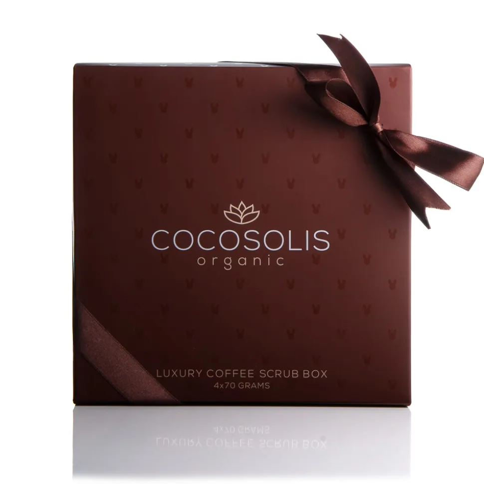 Cocosolis - Luxury Coffee Scrub Box - Luxurious Box with 4 Natural Organic Scrubs - Professional Cosmetics - Avvenice