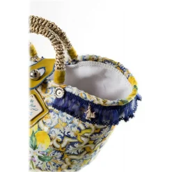 Coffarte - Baby Lemon Coffa - Sicilian Artisan Handbag - Sicilian Coffa - Luxury High Quality Handicraft Bag - Avvenice