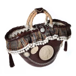 Coffarte - Baby Queen Little Coffa - Sicilian Artisan Handbag - Sicilian Coffa - Luxury High Quality Handicraft Bag - Avvenice