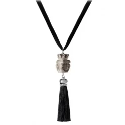 Coffarte - Double Mori 3D Necklace - Black - Sicilian Artisan Necklace in Ceramic - Luxury High Quality Handcraft Necklace - Avvenice