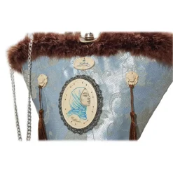 Coffarte - Medium Aisha Coffa in Winter Gray Lace - Sicilian Artisan Handbag - Sicilian Coffa - Luxury High Quality Handicraft - Avvenice