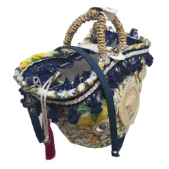 Coffarte - Medium Lemon Medusa Coffa - Sicilian Artisan Handbag - Sicilian Coffa - Luxury High Quality Handicraft - Avvenice