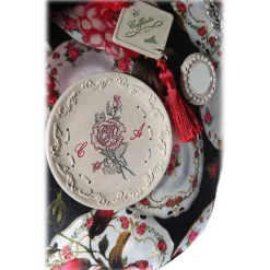 Coffarte - Medium Plates and Roses Coffa - Sicilian Artisan Handbag - Sicilian Coffa - Luxury High Quality Handicraft Bag - Avvenice