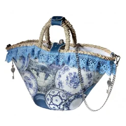 Coffarte - Medium Royal Copenhagen Coffa - Sicilian Artisan Handbag - Sicilian Coffa - Luxury High Quality Handicraft Bag - Avvenice