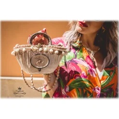 Coffarte - Pochette Trinacria Coffa - Jewelry - Sicilian Artisan Handbag - Sicilian Coffa - Luxury High Quality Handicraft Bag - Avvenice