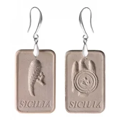 Coffarte - Sicilian Aces Earrings - Cup and Sword - Artisan Earrings in Ceramic - Luxury High Quality Handcraft Earrings - Avvenice