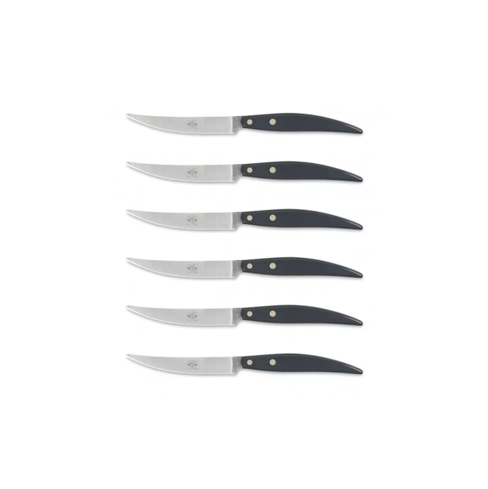 Coltellerie Berti - 1895 - Polychrome 6 Table Knives - N. 8065 - Exclusive Artisan Knives - Handmade in Italy - Avvenice