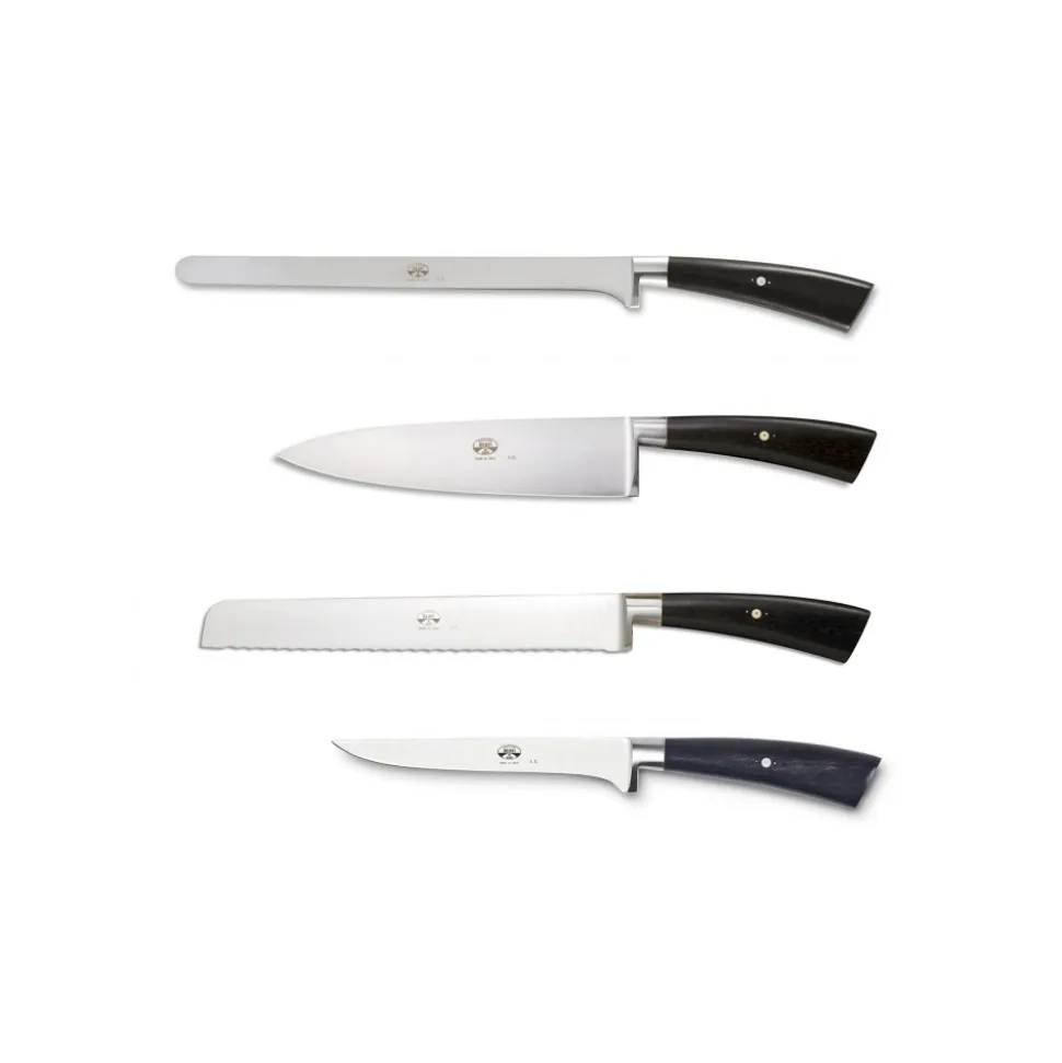 Coltellerie Berti - 1895 - Set of Four Kitchen Knives - N. 3030 - Exclusive Artisan Knives - Handmade in Italy - Avvenice