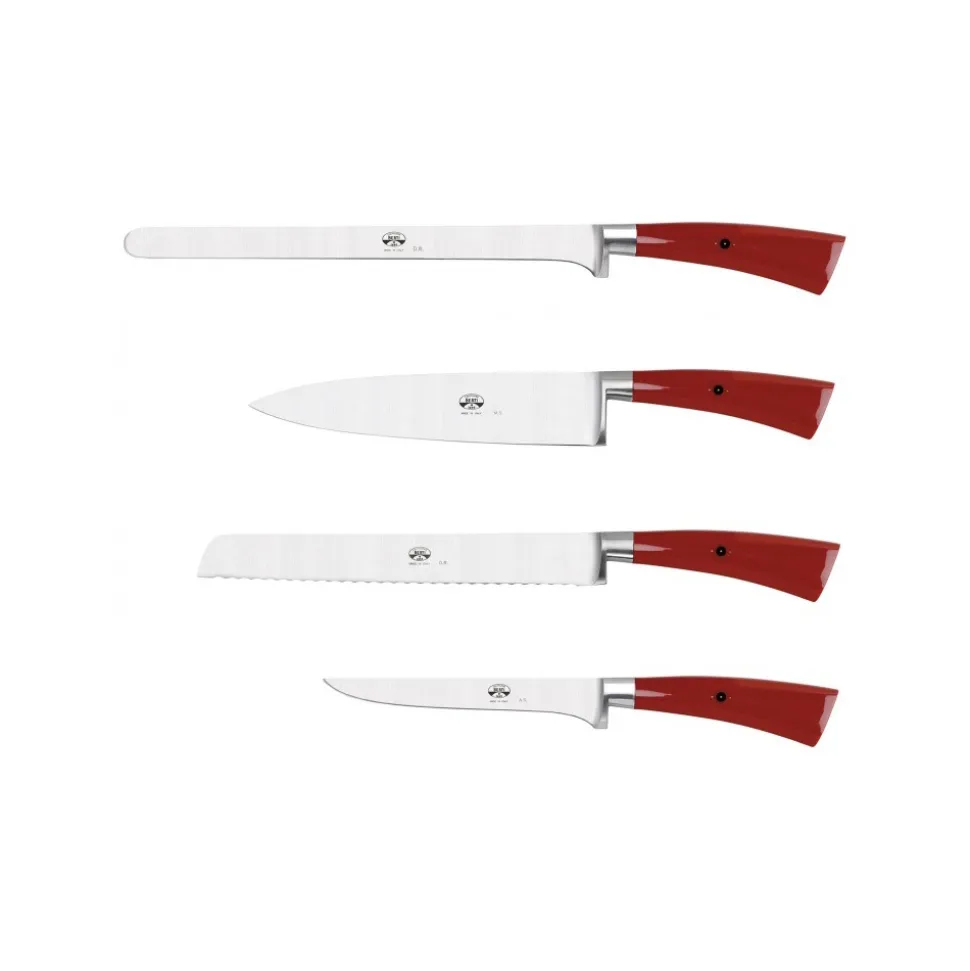 Coltellerie Berti - 1895 - Set of Four Kitchen Knives - N. 2630 - Exclusive Artisan Knives - Handmade in Italy - Avvenice