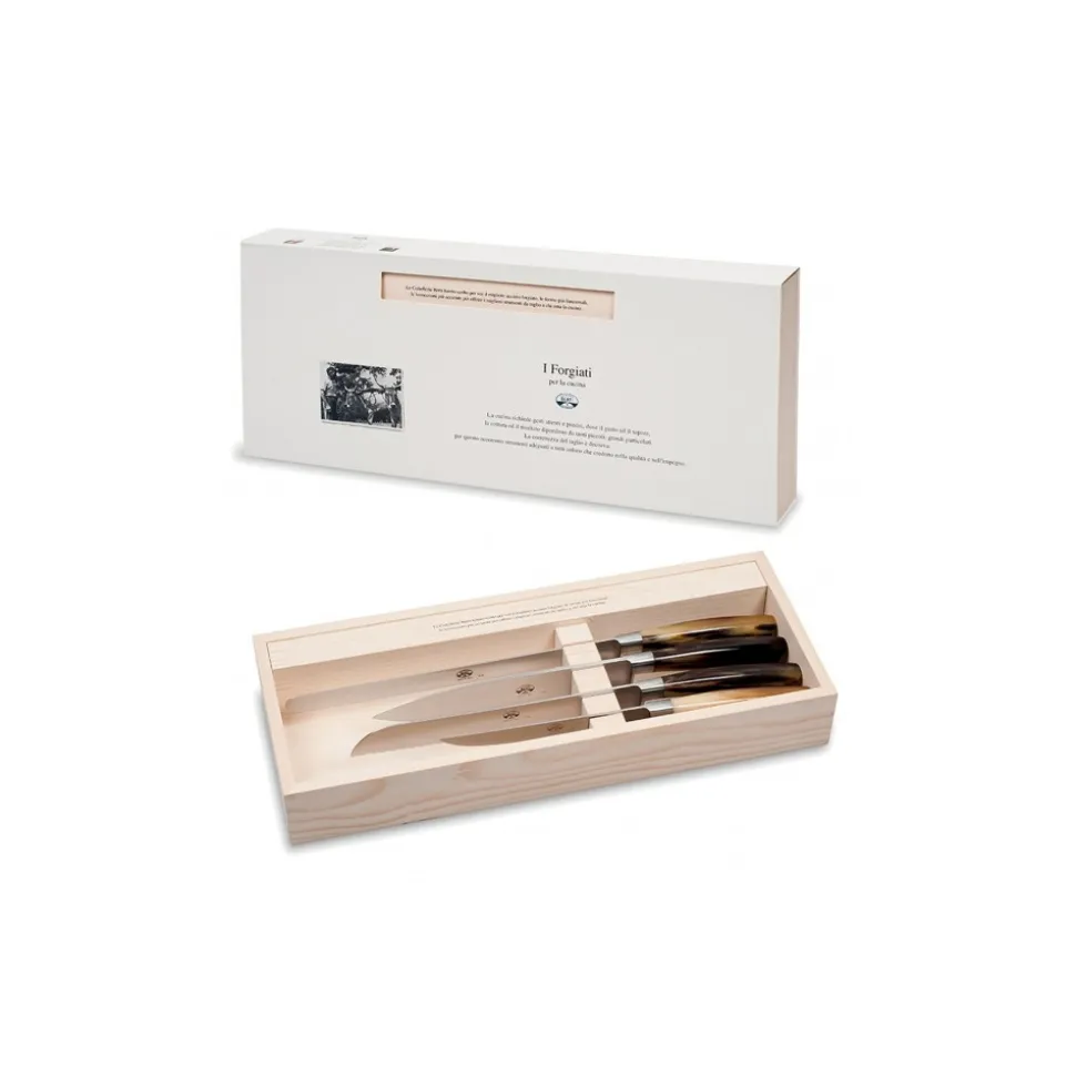 Coltellerie Berti - 1895 - Set of Four Kitchen Knives - N. 2730 - Exclusive Artisan Knives - Handmade in Italy - Avvenice