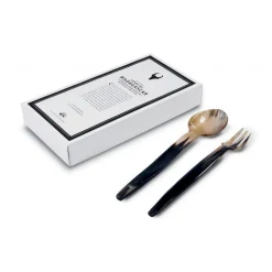 Corno del Madagascar by Coltellerie Berti 1895 - Salad Cutlery - N. 6000 - Zebu Horn - Handmade Exclusive Artisan Accessories - Avvenice