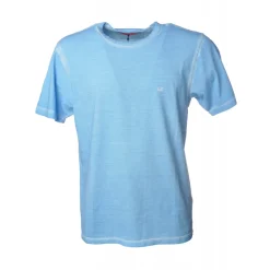 C.P. Company - Basic T-Shirt with Logo - Light Blue - Sweater - Luxury Exclusive Collection - Avvenice