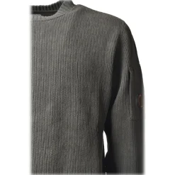 C.P. Company - Chenille Crewneck Pullover - Grey - Sweater - Luxury Exclusive Collection - Avvenice