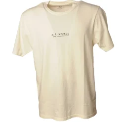 C.P. Company - Cotton T-Shirt With Writing - Cream - T-Shirt - Luxury Exclusive Collection - Avvenice