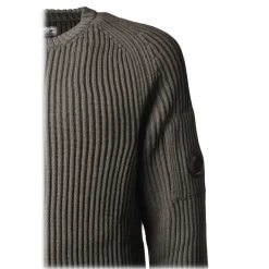 C.P. Company - Crewneck Pullover with Raglan Sleeve - Gray - Sweater - Luxury Exclusive Collection - Avvenice