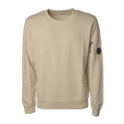 C.P. Company - Crewneck Sweatshirt with Logo - Sandy - Luxury Exclusive Collection - Avvenice