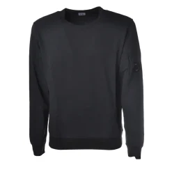 C.P. Company - Crewneck Sweatshirt with Logo - Blue - Luxury Exclusive Collection - Avvenice