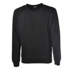 C.P. Company - Crewneck Sweatshirt with Logo - Black - Luxury Exclusive Collection - Avvenice