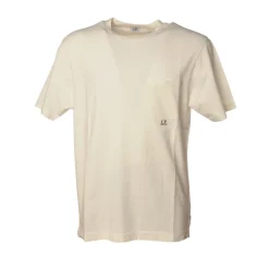 C.P. Company - Crewneck T-Shirt with Maxi Pocket - White - Luxury Exclusive Collection - Avvenice