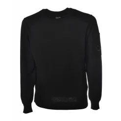 C.P. Company - Crewneck with Embossed Edges - Black - Sweater - Luxury Exclusive Collection - Avvenice
