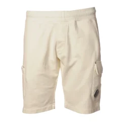 C.P. Company - Fleece Bermuda - White - Trousers - Luxury Exclusive Collection - Avvenice