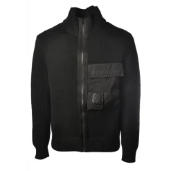 C.P. Company - Front Zip Cardigan - Black - Sweater - Luxury Exclusive Collection - Avvenice