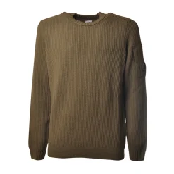 C.P. Company - Long Sleeve Crewneck Sweater - Green - Pullover - Luxury Exclusive Collection - Avvenice