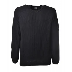 C.P. Company - Long Sleeve Crewneck Sweater - Blue - Pullover - Luxury Exclusive Collection - Avvenice